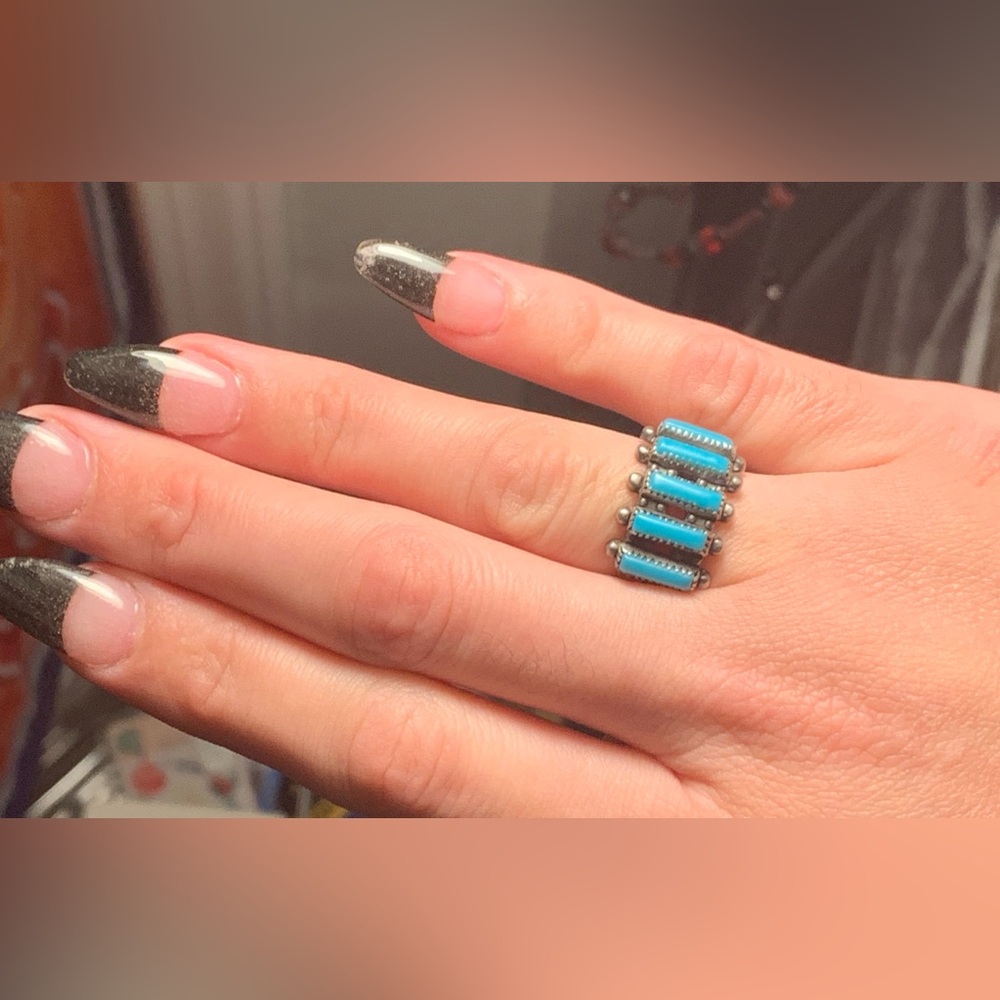 Zuni Needle Point Turquoise Ring